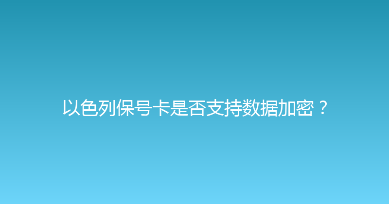 以色列保号卡是否支持数据加密？ 