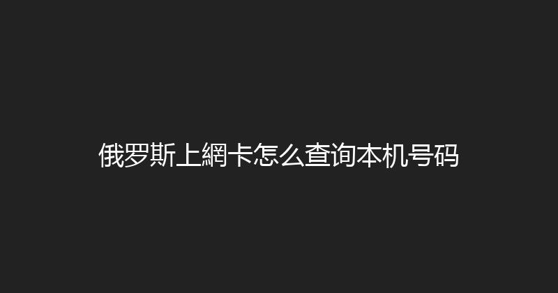 俄罗斯上網卡怎么查询本机号码 