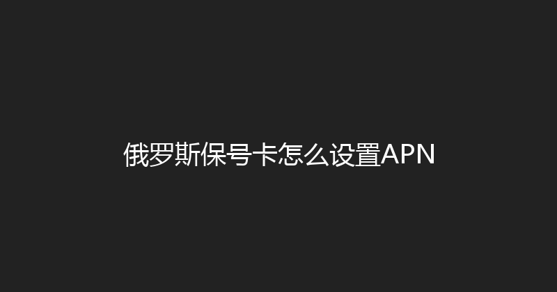 俄罗斯保号卡怎么设置APN 