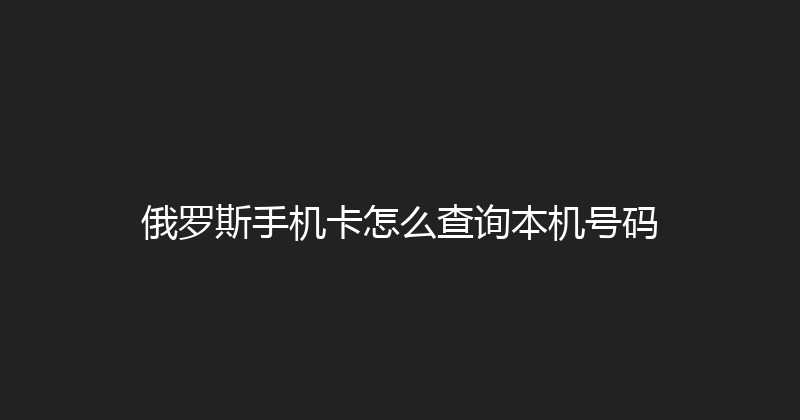 俄罗斯手机卡怎么查询本机号码 
