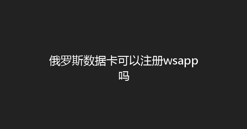 俄罗斯数据卡可以注册wsapp吗 