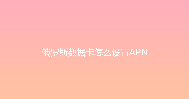 俄罗斯数据卡怎么设置APN 