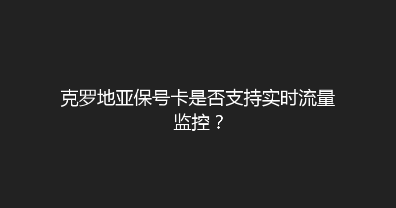 克罗地亚保号卡是否支持实时流量监控？ 
