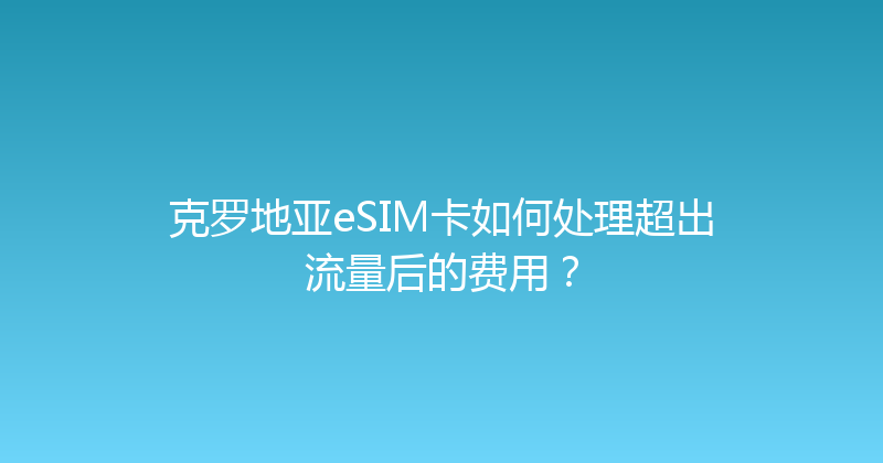 克罗地亚eSIM卡如何处理超出流量后的费用？ 