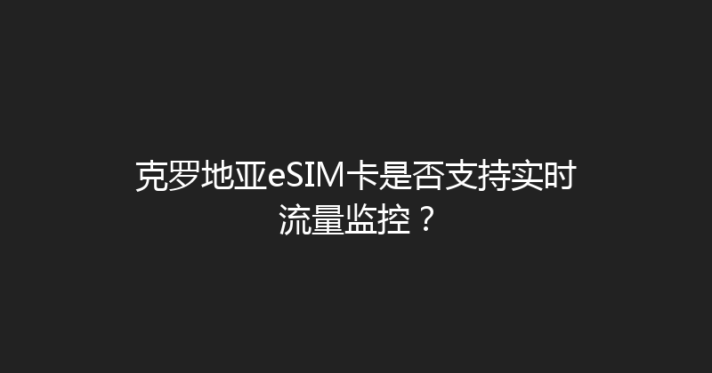 克罗地亚eSIM卡是否支持实时流量监控？ 