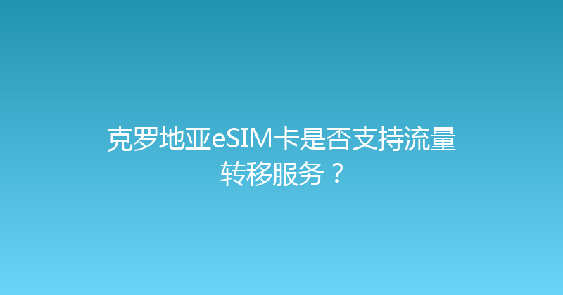 克罗地亚eSIM卡是否支持流量转移服务？ 