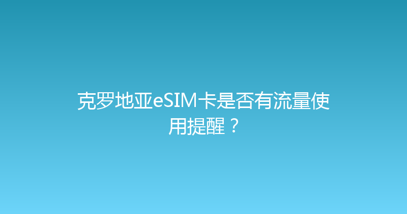 克罗地亚eSIM卡是否有流量使用提醒？ 