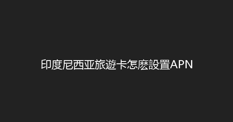印度尼西亚旅遊卡怎麽設置APN 