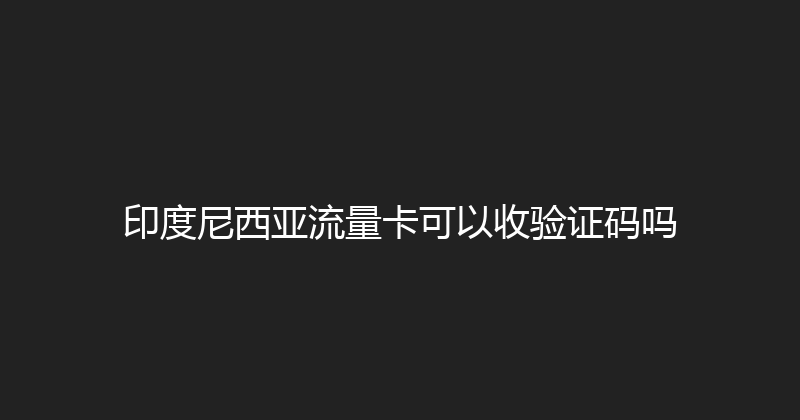 印度尼西亚流量卡可以收验证码吗 