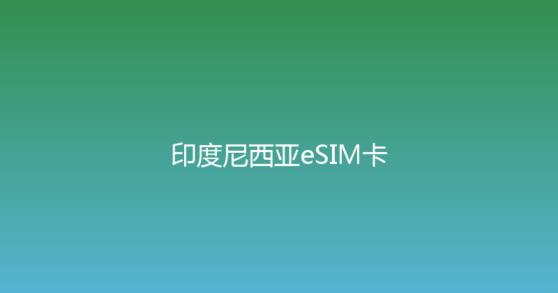 印度尼西亚eSIM卡 