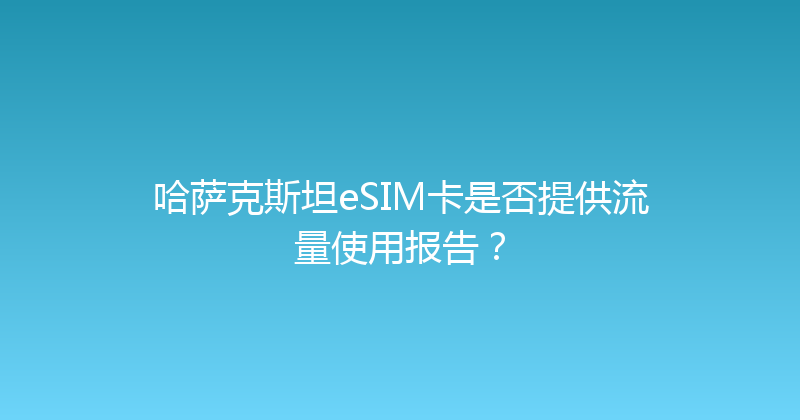 哈萨克斯坦eSIM卡是否提供流量使用报告？ 