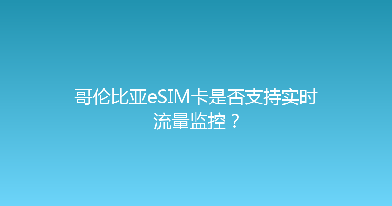 哥伦比亚eSIM卡是否支持实时流量监控？ 