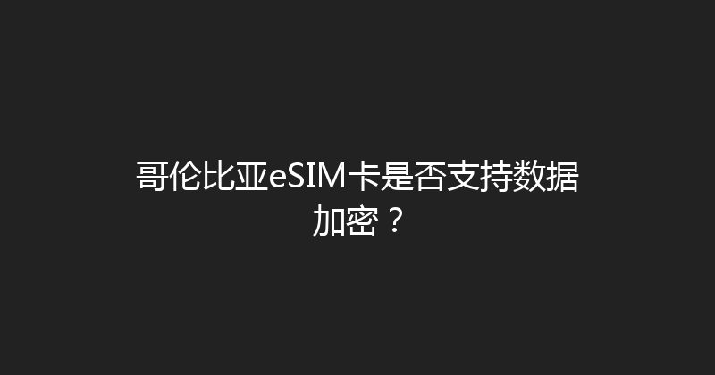 哥伦比亚eSIM卡是否支持数据加密？ 