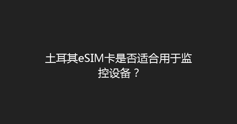 土耳其eSIM卡是否适合用于监控设备？ 