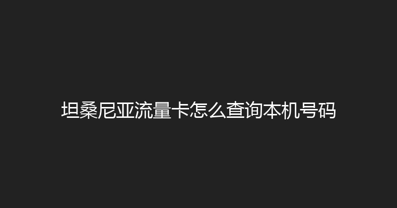 坦桑尼亚流量卡怎么查询本机号码 
