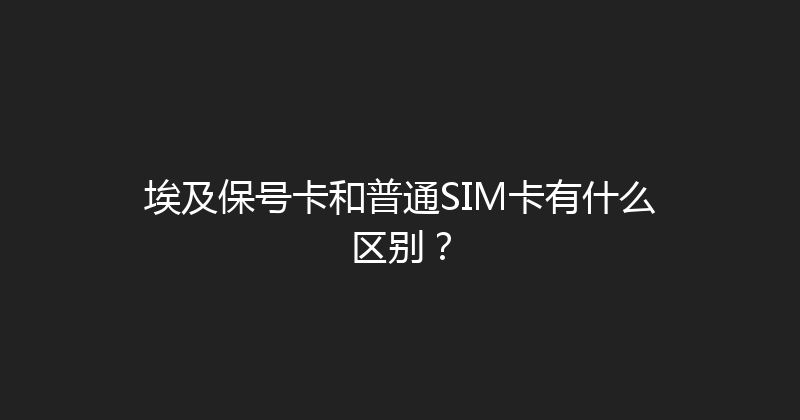 埃及保号卡和普通SIM卡有什么区别？ 