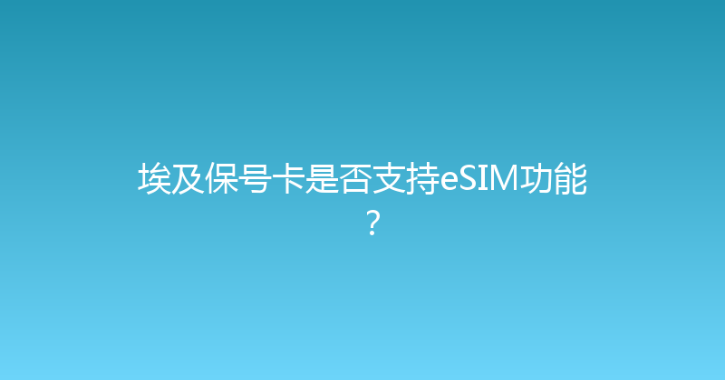 埃及保号卡是否支持eSIM功能？ 