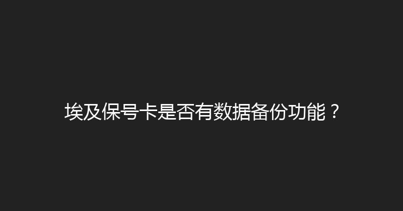 埃及保号卡是否有数据备份功能？ 