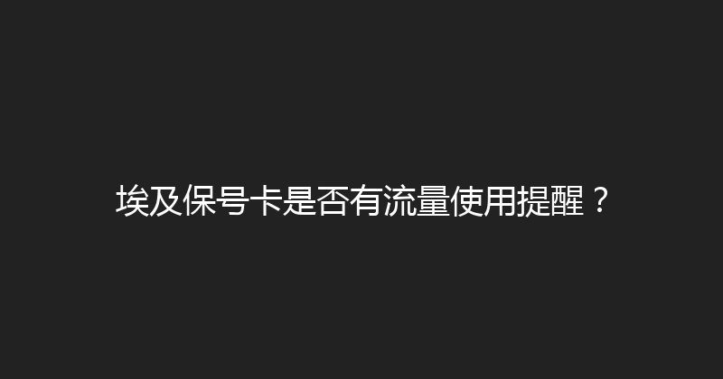 埃及保号卡是否有流量使用提醒？ 
