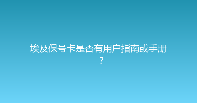 埃及保号卡是否有用户指南或手册？ 