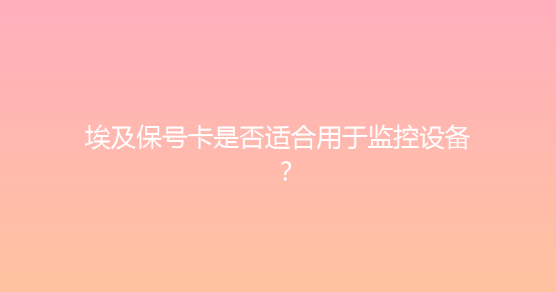 埃及保号卡是否适合用于监控设备？ 