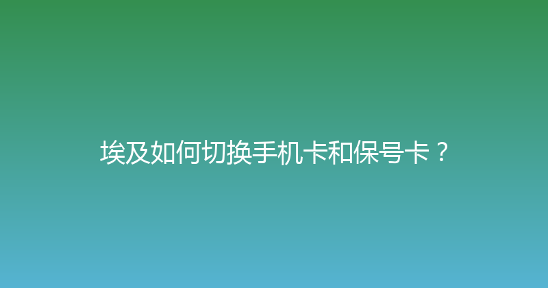 埃及如何切换手机卡和保号卡？ 