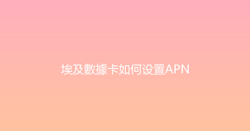 埃及數據卡如何设置APN 