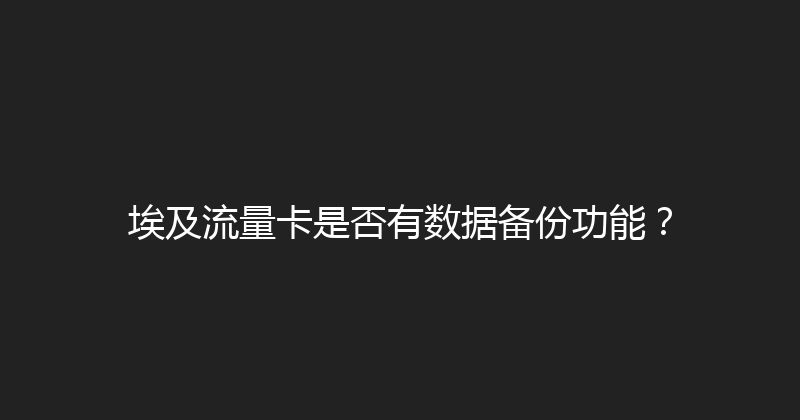 埃及流量卡是否有数据备份功能？ 