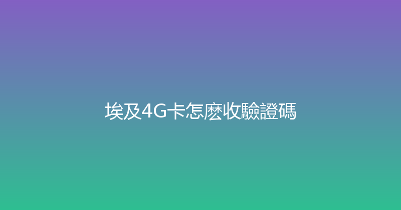 埃及4G卡怎麽收驗證碼 