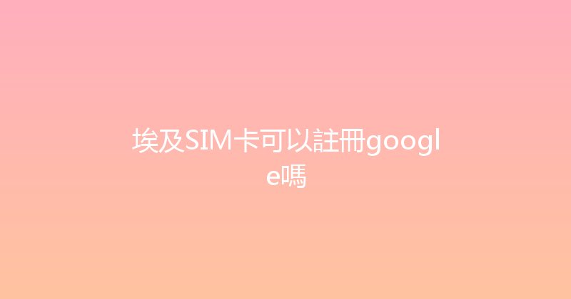 埃及SIM卡可以註冊google嗎 