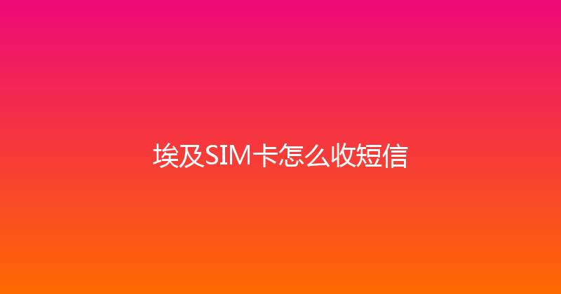 埃及SIM卡怎么收短信 