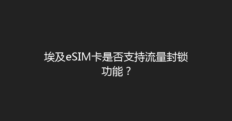 埃及eSIM卡是否支持流量封锁功能？ 