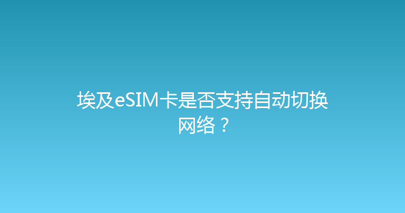 埃及eSIM卡是否支持自动切换网络？ 
