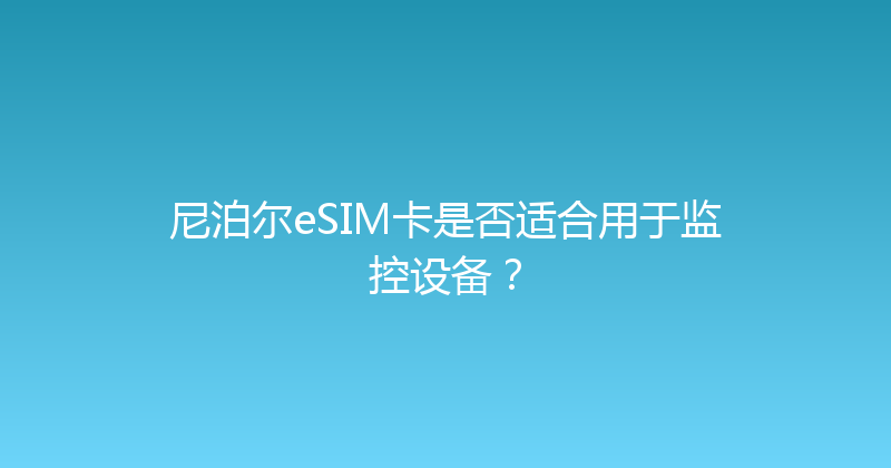 尼泊尔eSIM卡是否适合用于监控设备？ 