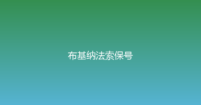 布基纳法索保号 