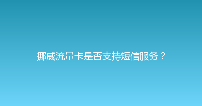 挪威流量卡是否支持短信服务？ 