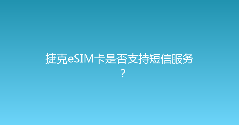 捷克eSIM卡是否支持短信服务？ 