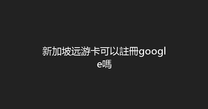 新加坡远游卡可以註冊google嗎 