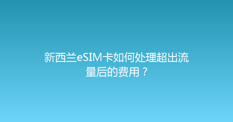 新西兰eSIM卡如何处理超出流量后的费用？ 