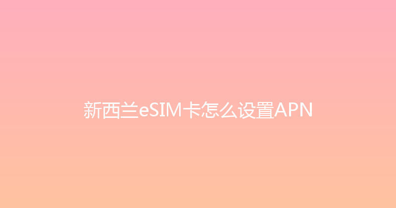 新西兰eSIM卡怎么设置APN 