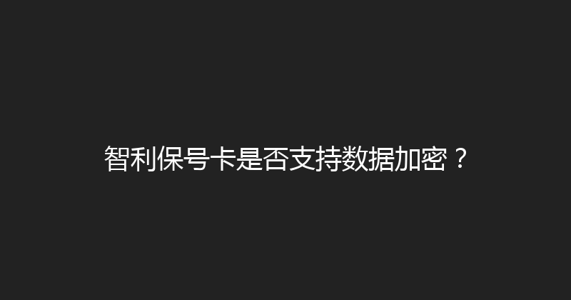 智利保号卡是否支持数据加密？ 