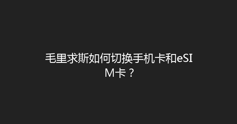 毛里求斯如何切换手机卡和eSIM卡？ 