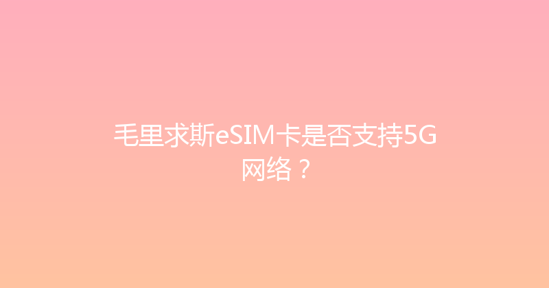 毛里求斯eSIM卡是否支持5G网络？ 