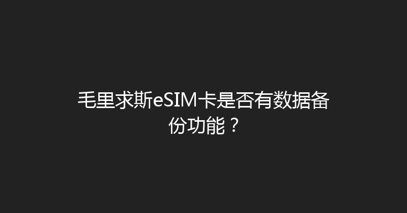 毛里求斯eSIM卡是否有数据备份功能？ 