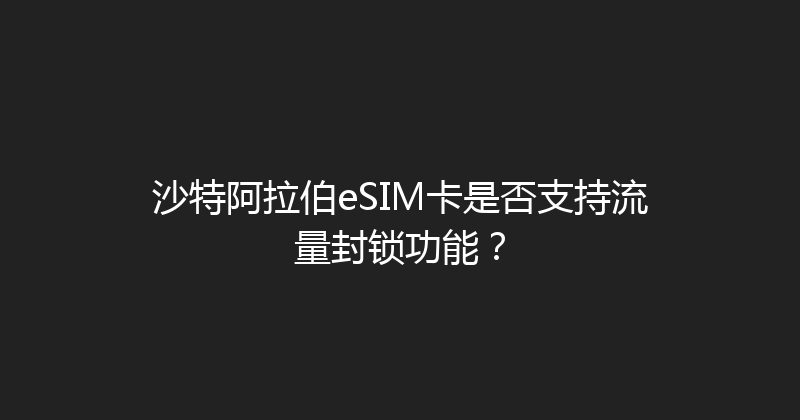 沙特阿拉伯eSIM卡是否支持流量封锁功能？ 