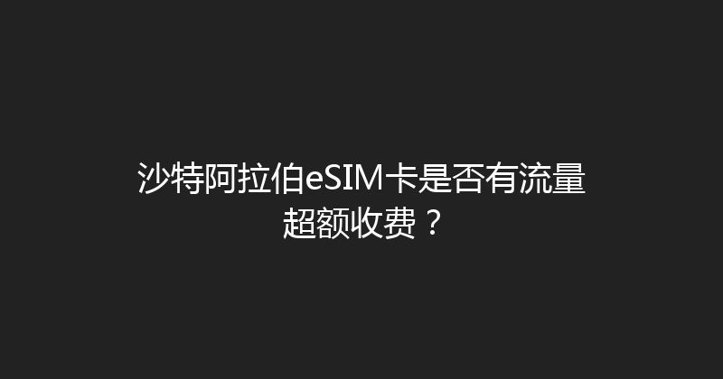 沙特阿拉伯eSIM卡是否有流量超额收费？ 