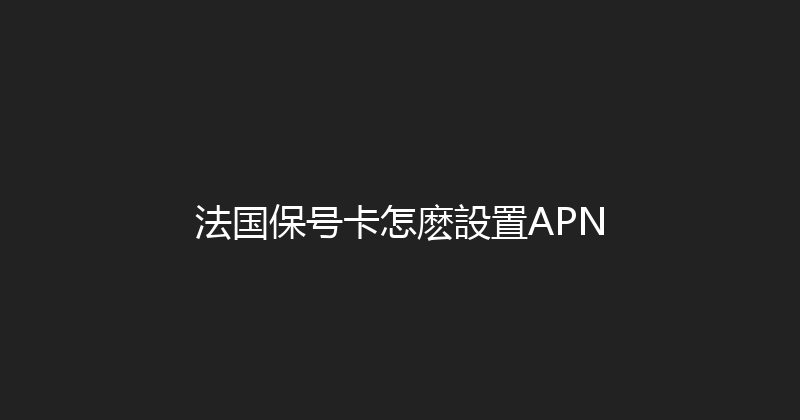 法国保号卡怎麽設置APN 