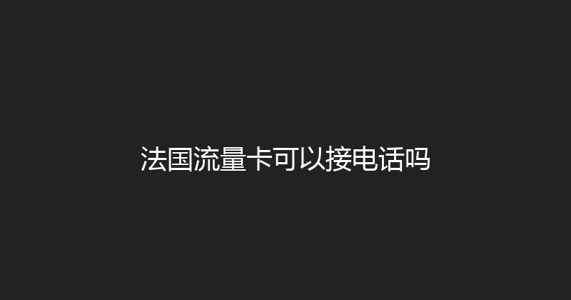 法国流量卡可以接电话吗 
