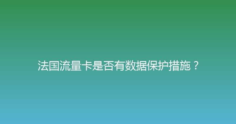 法国流量卡是否有数据保护措施？ 