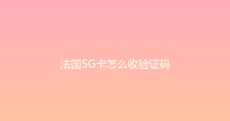法国5G卡怎么收验证码 